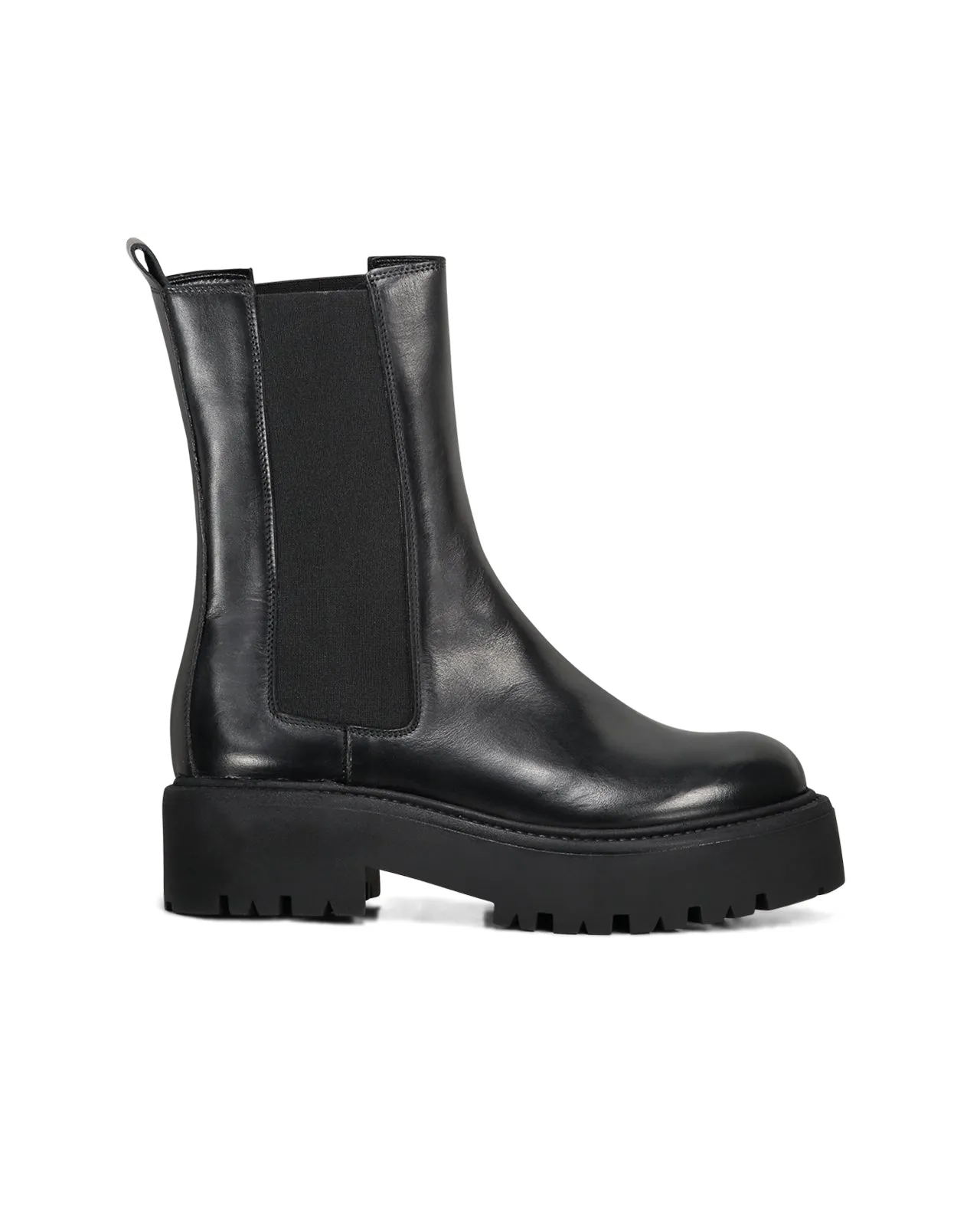 Stivaletto Chelsea carrarmato pelle nera