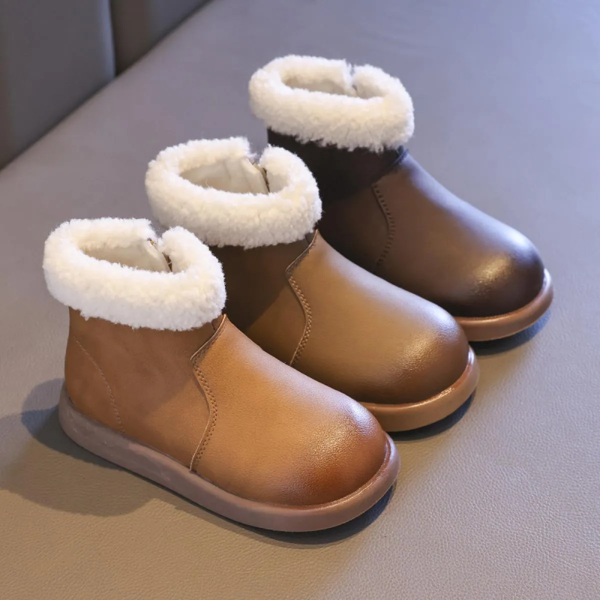 Stivali da neve per bambini Ragazze tacco piatto Stivale a metà polpaccio Calzature invernali Stivali Designer di lusso Punta to