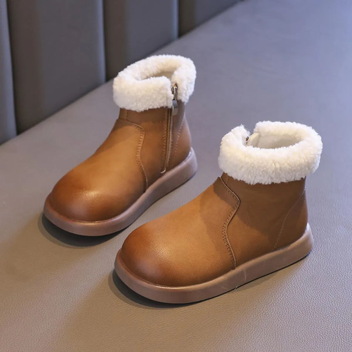 Stivali da neve per bambini Ragazze tacco piatto Stivale a metà polpaccio Calzature invernali Stivali Designer di lusso Punta to