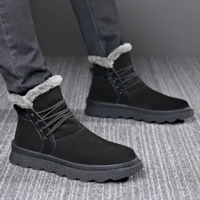 Stivali da neve Uomo in vera pelle Isolamento suola spessa Scarpe basse in cotone nord-orientale Peluche Stivali Martin dal tagl