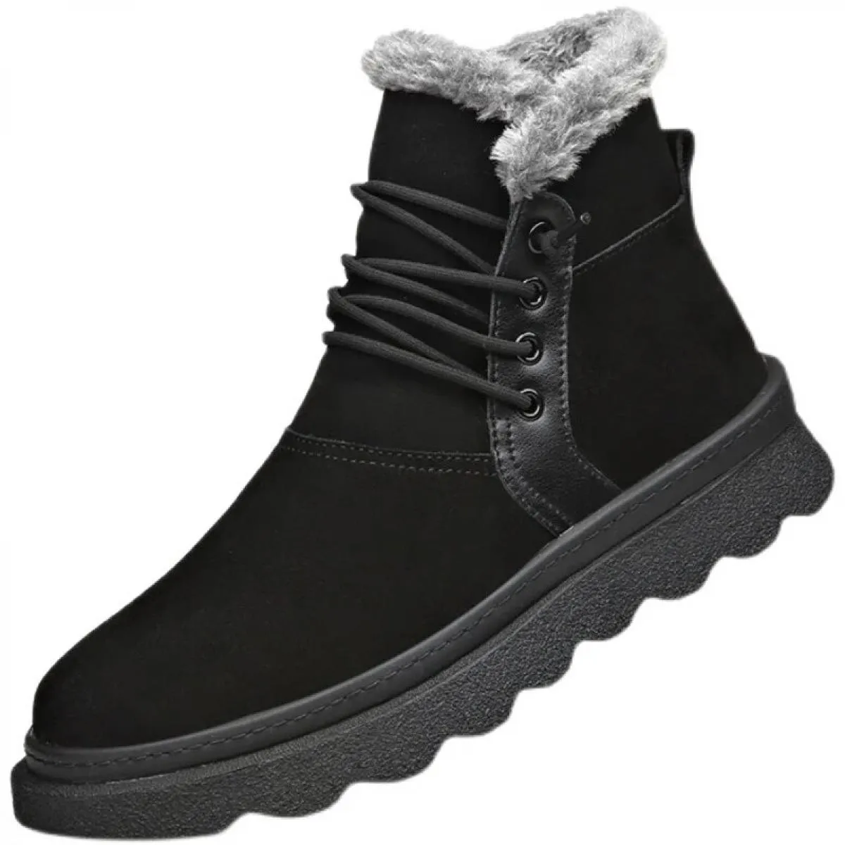 Stivali da neve Uomo in vera pelle Isolamento suola spessa Scarpe basse in cotone nord-orientale Peluche Stivali Martin dal tagl
