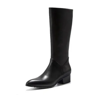 Stivali da uomo invernali a metà polpaccio Tacchi alti Scarpe eleganti in pelle britannica Stivali in pelle Stivali da uomo