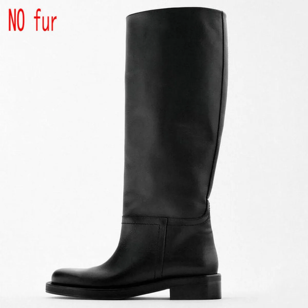 Stivali invernali da donna Za Stivali neri Donna Za Stivali Za Scarpe da moto in pelle da donna