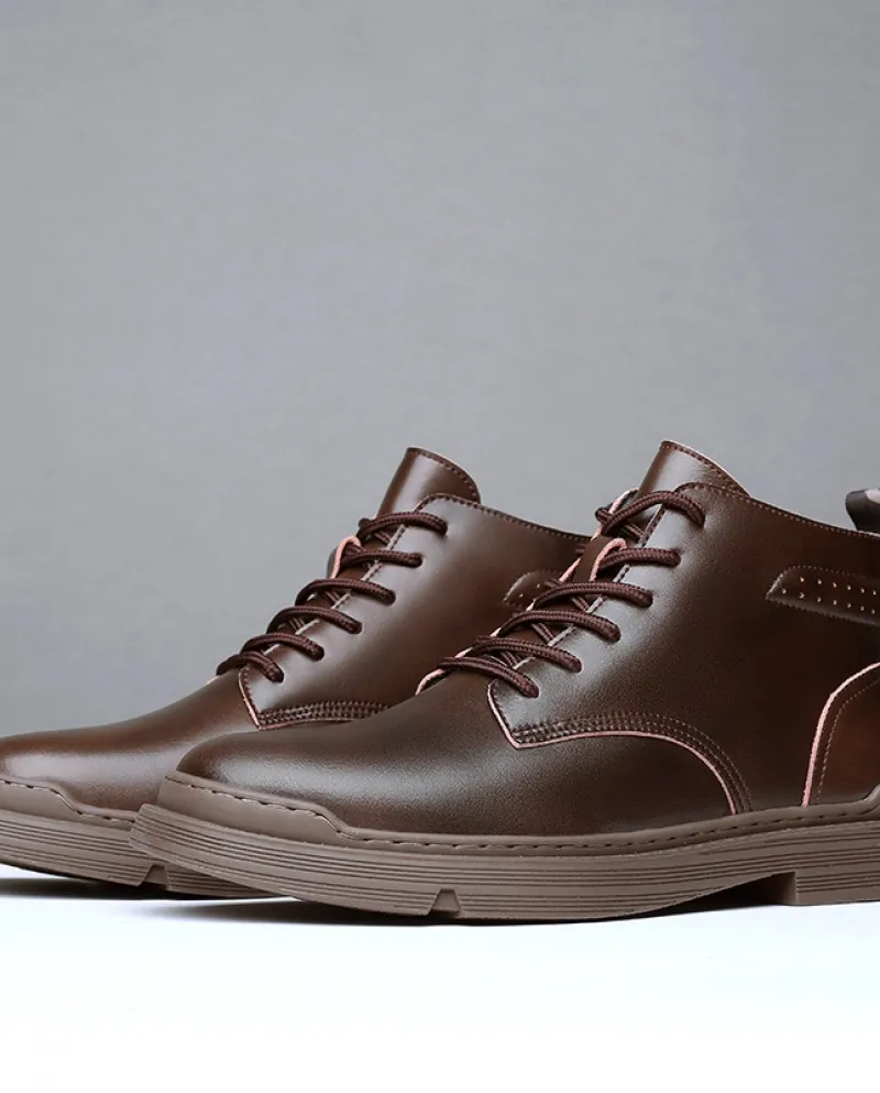 Stivali Martin Scarpe da uomo in pelle alte autunno e inverno Stivali da uomo Stivali da lavoro Stivali di pelle caldi