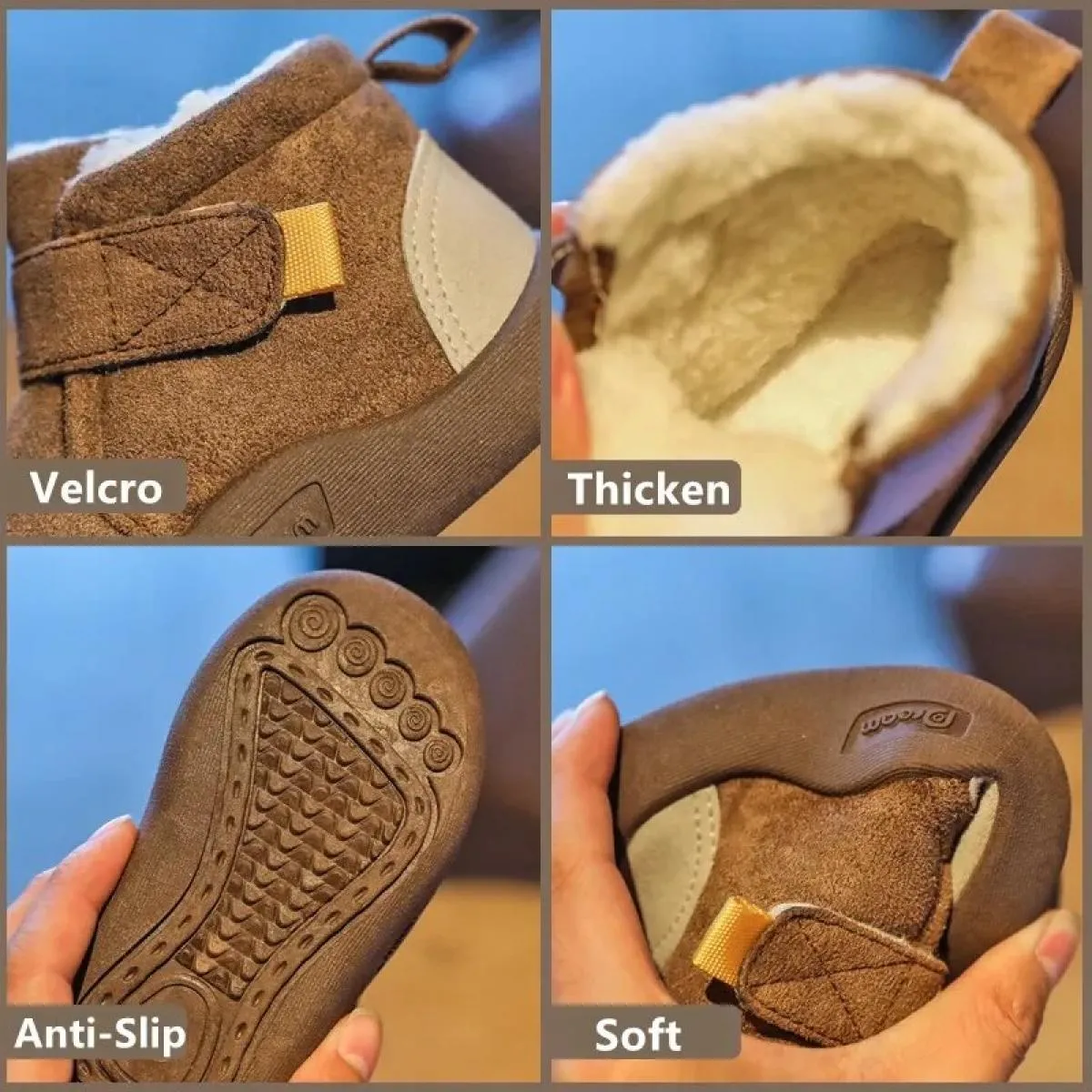 Stivali per bambini per bambini nuovi stivali da neve caldi invernali 2024 ragazzi ragazze peluche con fondo morbido scarpe per