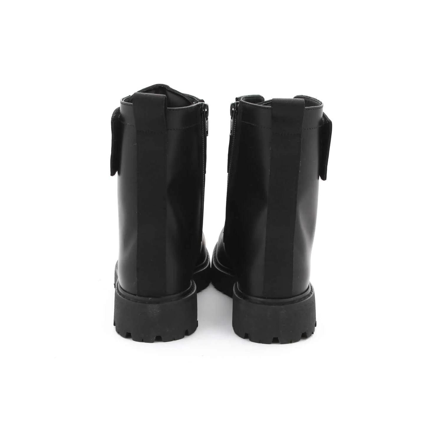 Stivali Unisex D2 In Pelle Nera Teenager