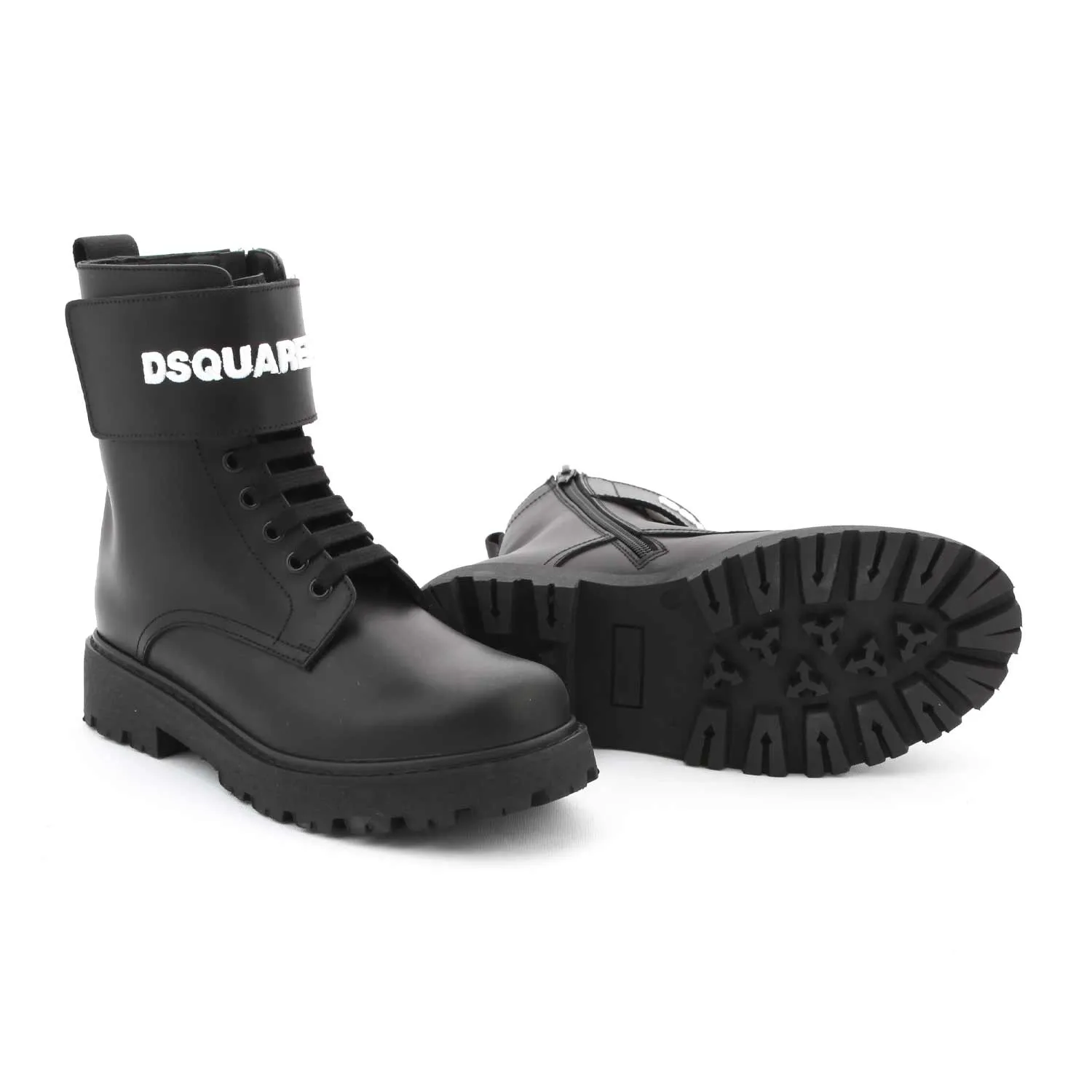 Stivali Unisex D2 In Pelle Nera Teenager