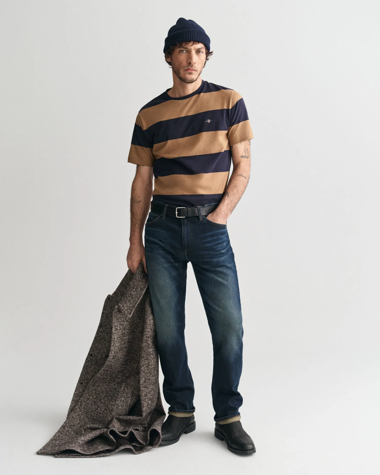 T-shirt a righe larghe    
