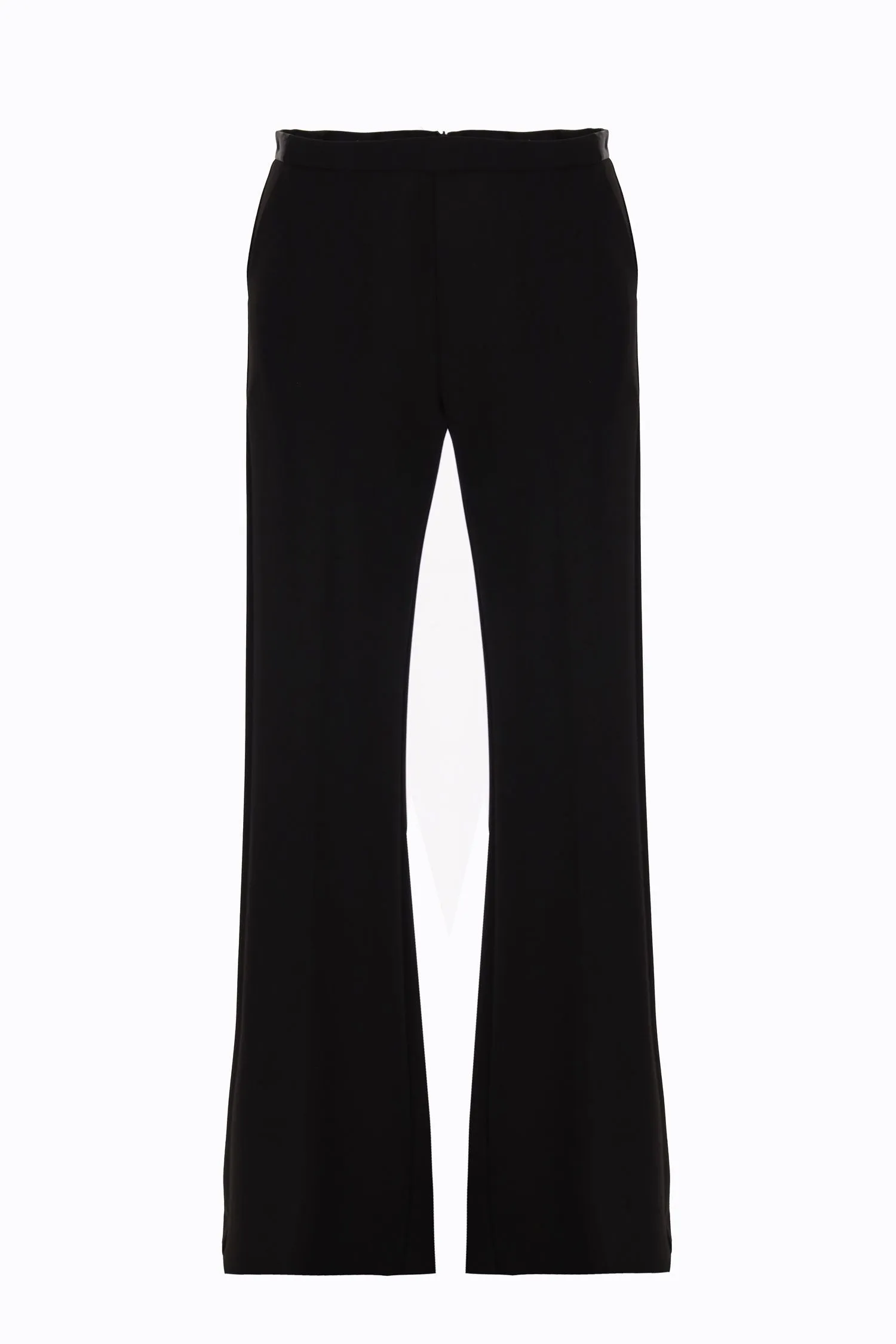 Tailleur giacca doppiopetto monocolour con rever a lancia e pantalone flare IMPERIAL