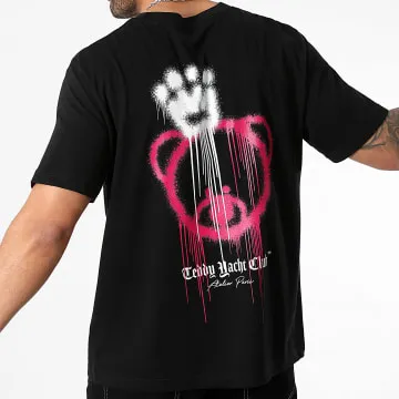 Tee Shirt Oversize Large Head Dripping Pink Black