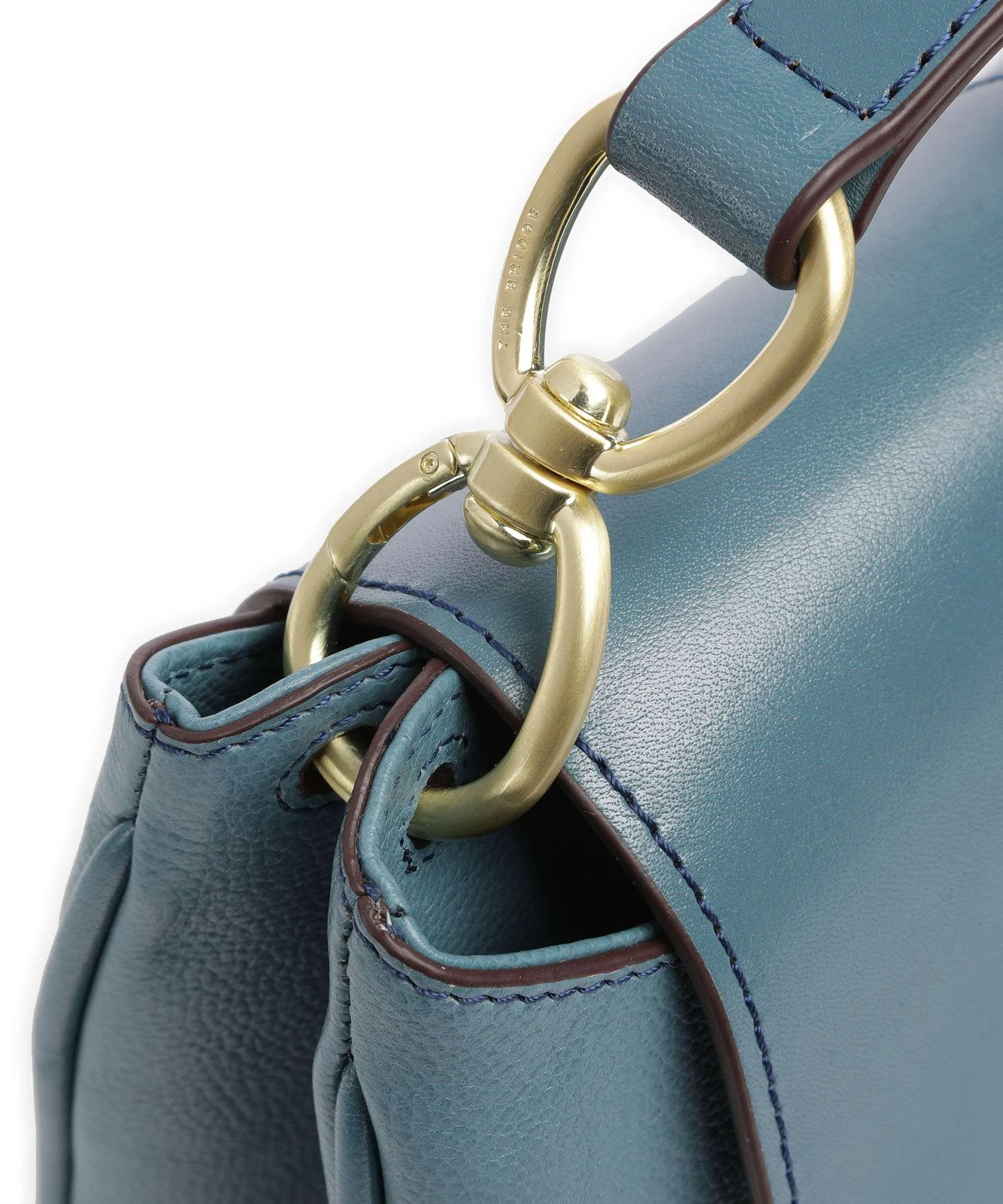  The Bridge Elisabetta Borsa a spalla pelle a grana fine blu  