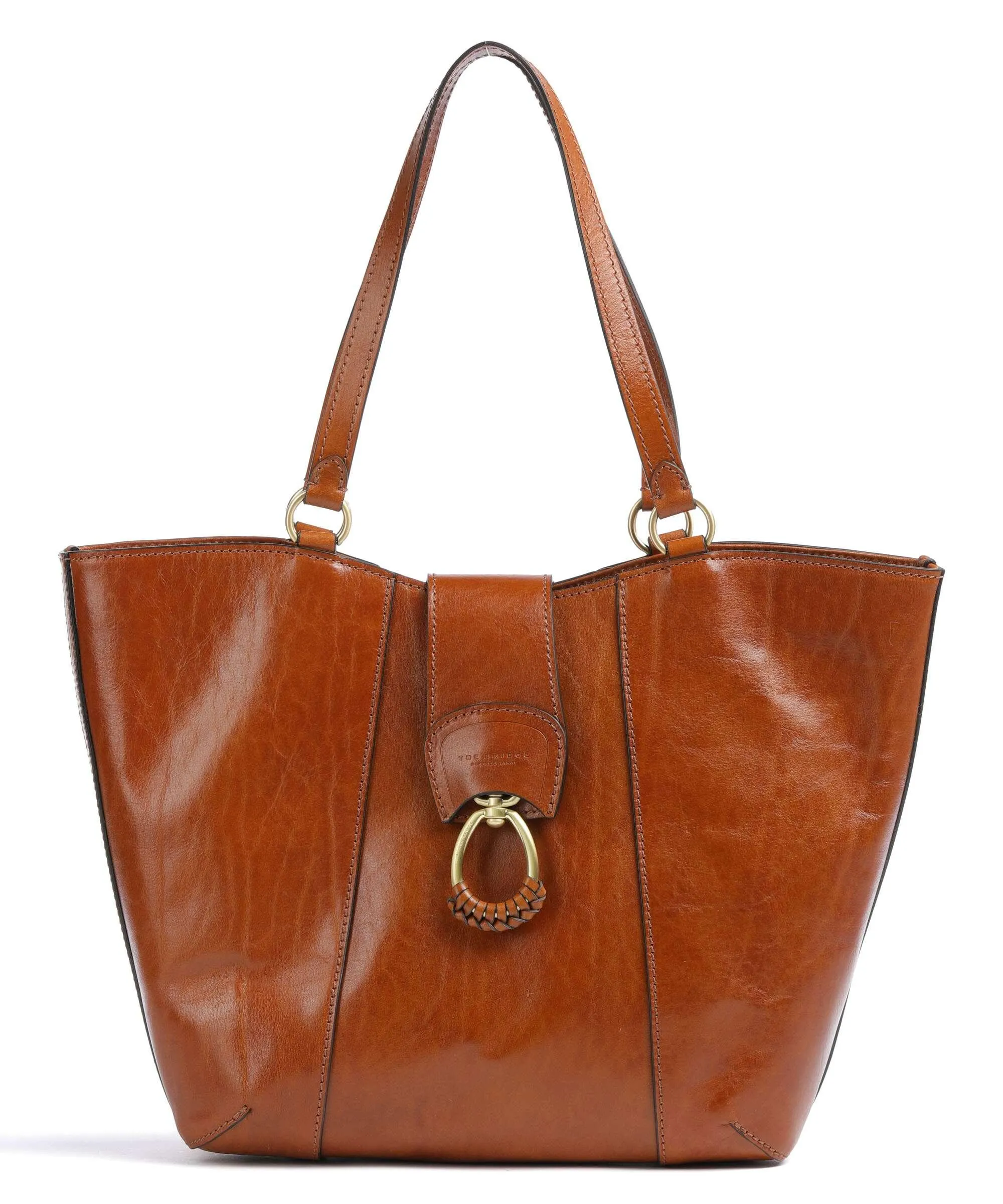  The Bridge Erica Borsa shopper pelle di vacchetta finemente grana cognac  