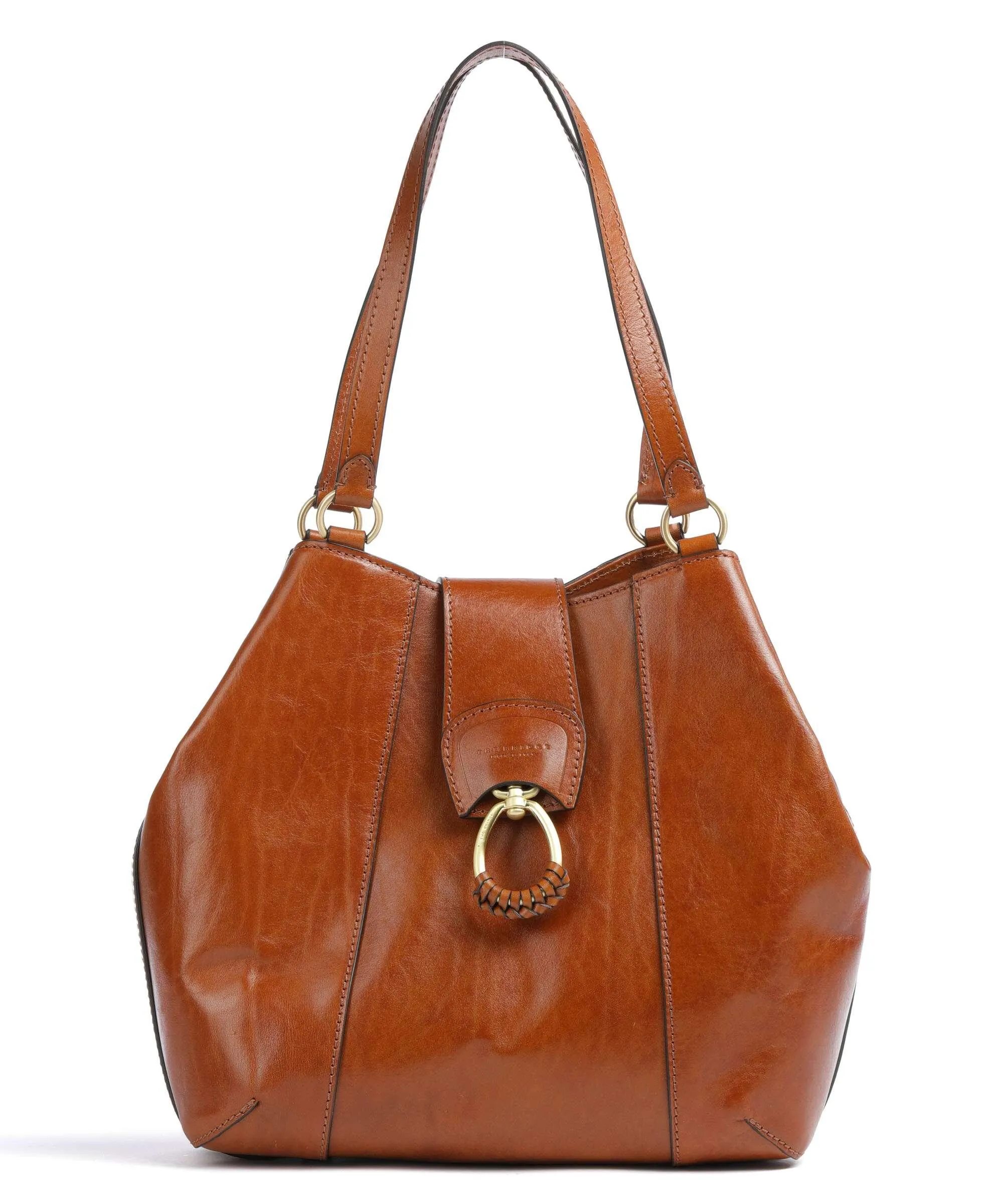  The Bridge Erica Borsa shopper pelle di vacchetta finemente grana cognac  