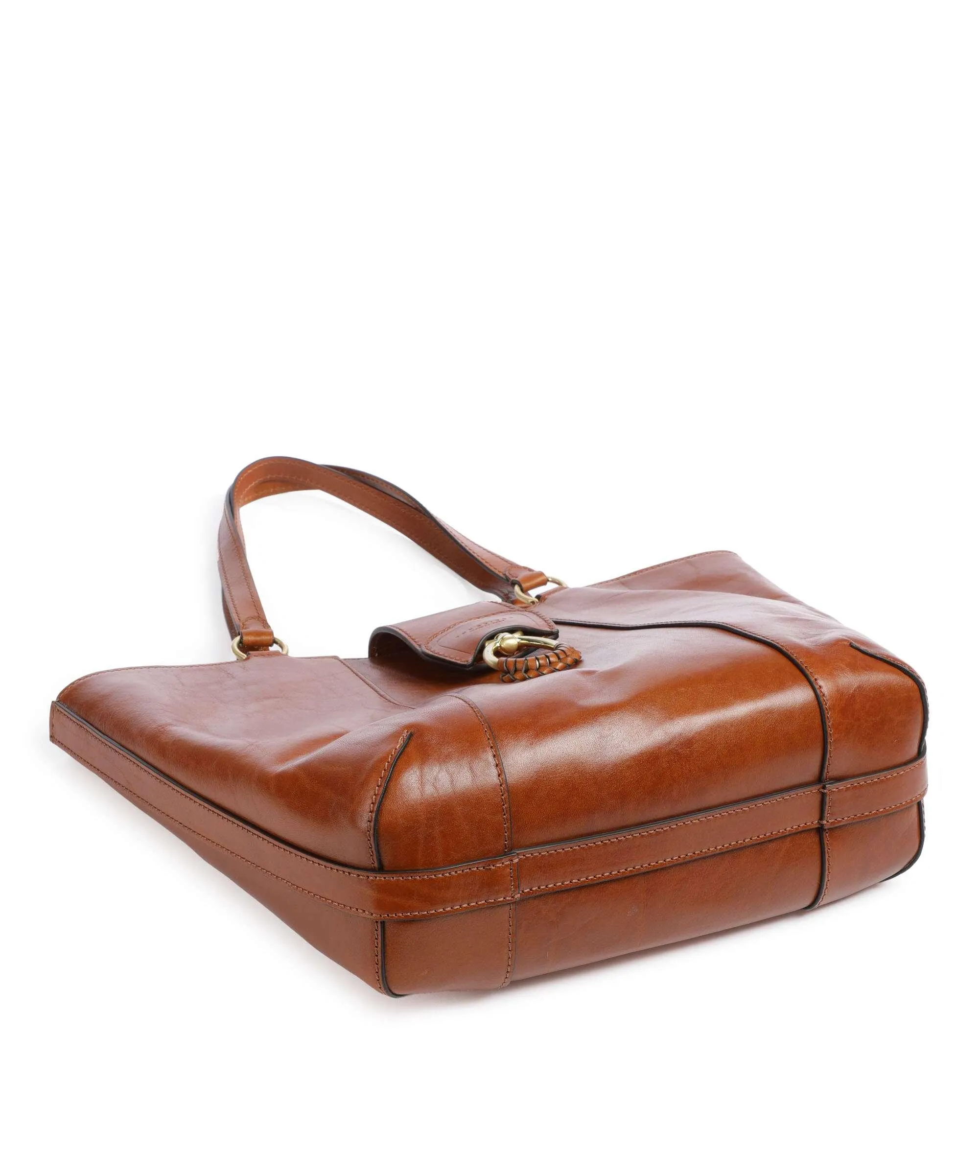  The Bridge Erica Borsa shopper pelle di vacchetta finemente grana cognac  