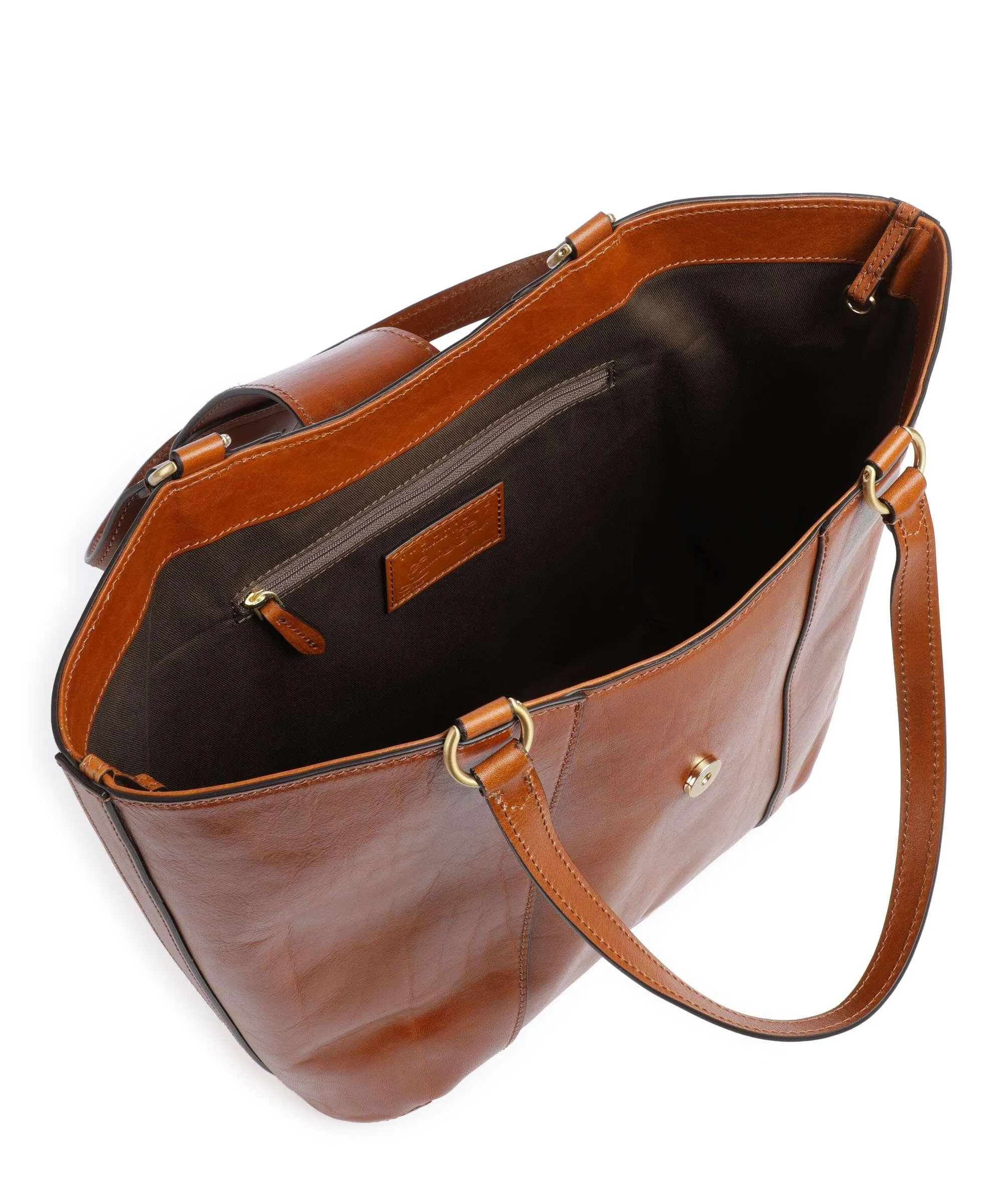  The Bridge Erica Borsa shopper pelle di vacchetta finemente grana cognac  