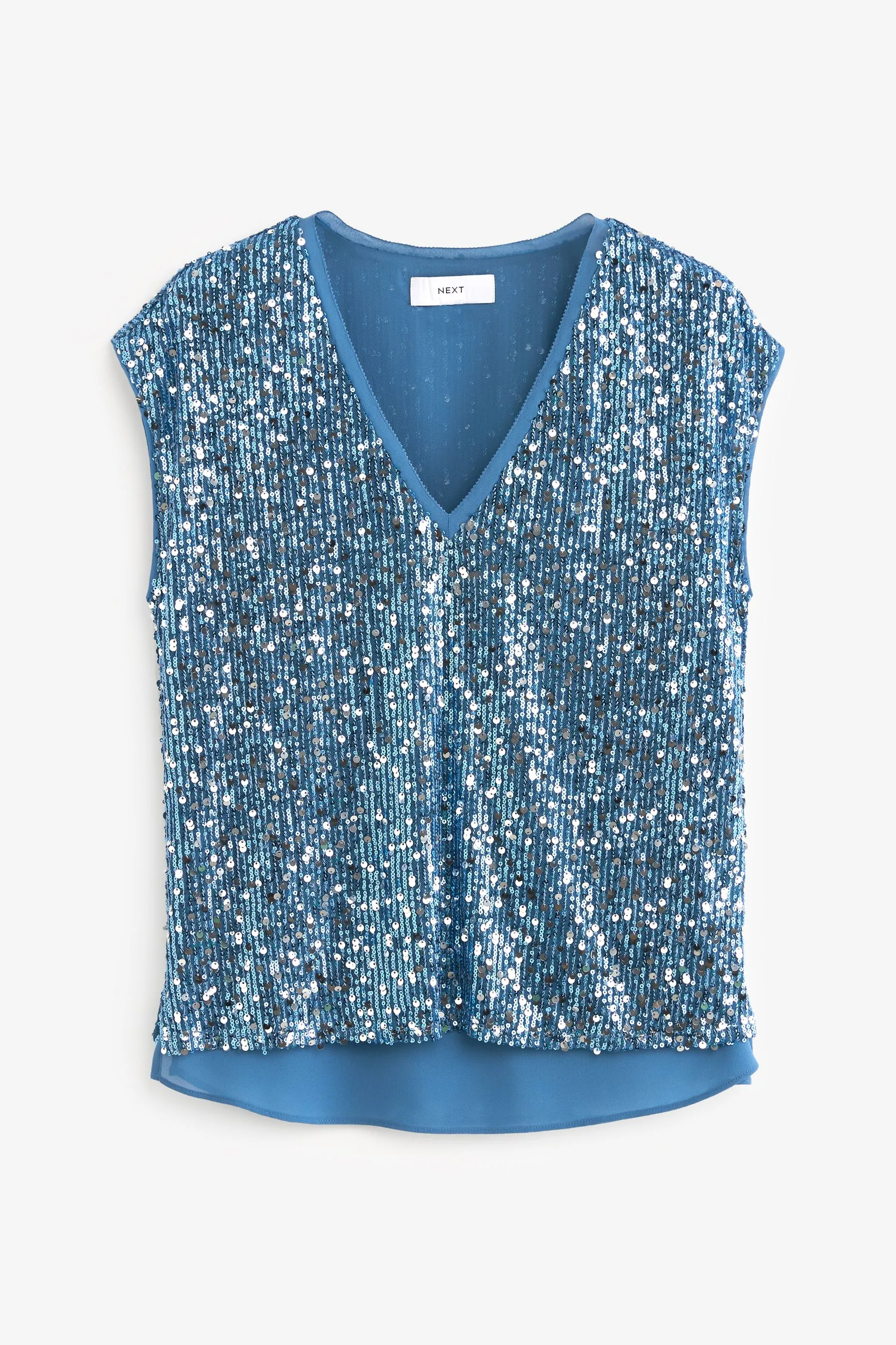 Top Paillettes con scollo a V