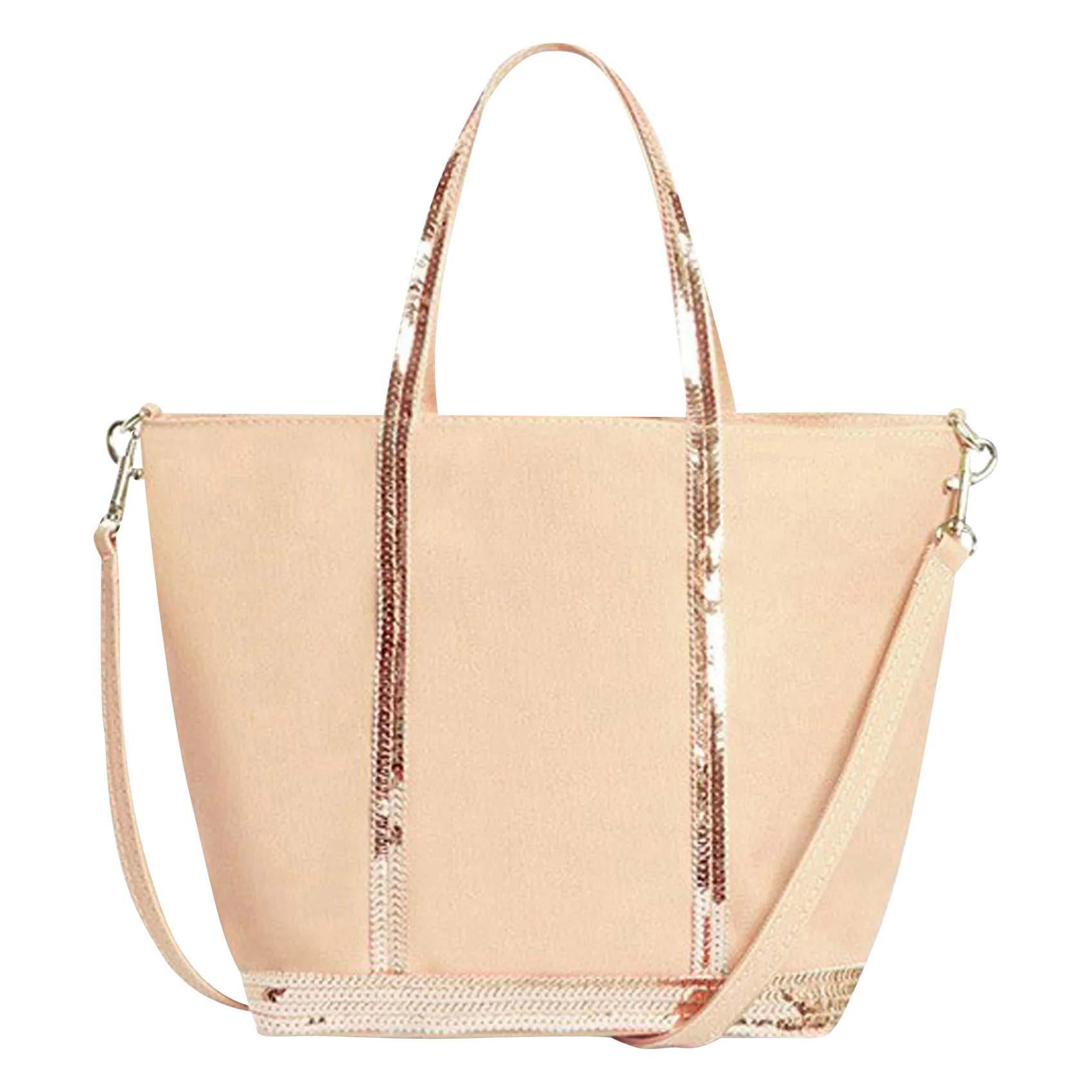  VANESSA BRUNO   Mini shopping bag in cotone con paillettes | Beige