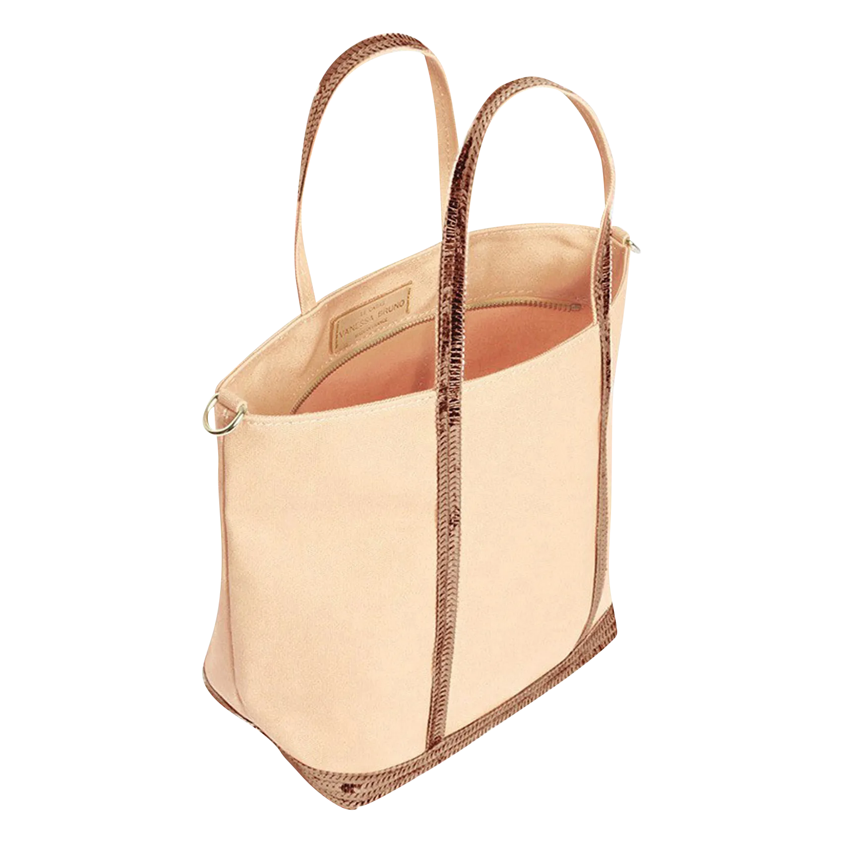  VANESSA BRUNO   Mini shopping bag in cotone con paillettes | Beige