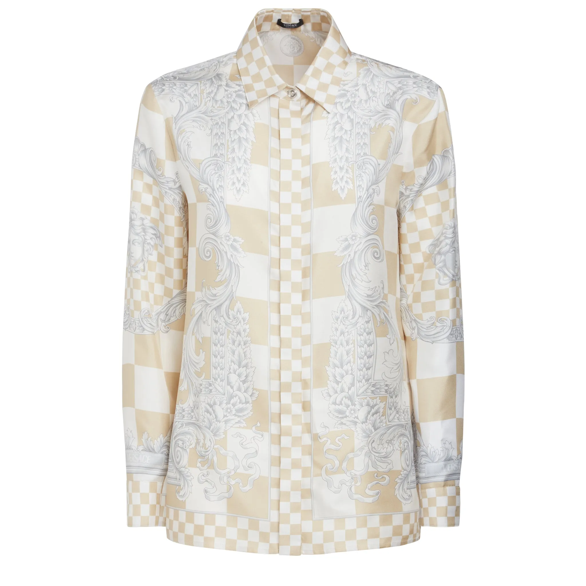 VERSACE  Camicia in seta multicolor